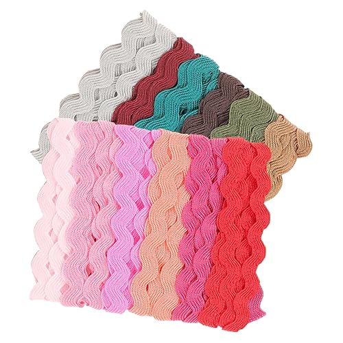 ARTIBETTER 2 Rollen Bunte Wasserwellenkante Gurtband Randband Farbig Wellen-nähband Verpackung Spitzenband Zum Basteln Fransenband Bänder Nähen Bulk-band Wellenband Polyester von Artibetter