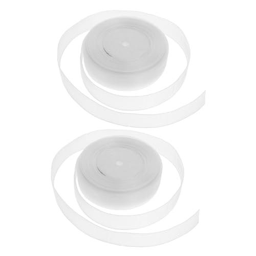 ARTIBETTER 2 Rollen Geschenkverpackungsband Band für Gegenwärtig schier wickeln Dekorationen Verpacken von Dekorationsbändern Wickelband transparentes Band transparente Bänder Polyester Weiß von Artibetter