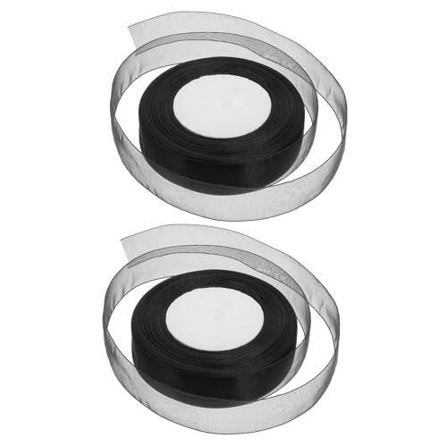 ARTIBETTER 2 Rollen Geschenkverpackungsband Stoff schier Organza Gegenwart Ribbon Polyesterbänder Hochzeitsband transparente Bänder Band zum Verpacken Wickelband Dekorative Bänder Schwarz ARTIBETTER 2 Rollen Geschenkverpackungsband Stoff schier Organza Gegenwart Ribbon Polyesterbänder Hochzeitsband transparente Bänder Band zum Verpacken Wickelband Dekorative Bänder Schwarz von Artibetter