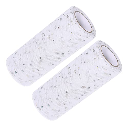 ARTIBETTER 2 Rollen Glitzernde Tüllrolle für Diy Dekoration À Yards Weiße Netzstoffe für Hochzeitsfeiern Geburtstagsfeiern und Projekte für Kleidung und Geschenkverpackungen von Artibetter