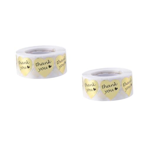 ARTIBETTER 2 Rollen Goldene Herzform Aufkleber Dankeschön Sticker für Verpackungen Backwaren und Diy Projekte Selbstklebende Etiketten für Partys und Bastelarbeiten ARTIBETTER 2 Rollen Goldene Herzform Aufkleber Dankeschön Sticker für Verpackungen Backwaren und Diy Projekte Selbstklebende Etiketten für Partys und Bastelarbeiten von Artibetter