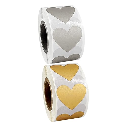 ARTIBETTER 2 Rollen Herzförmige Scratch Off Aufkleber Roségold Selbstklebende Diy Labels für Valentinstag Hochzeiten und Bastelprojekte Lustige Gewinnspielkarten für Unvergessliche von Artibetter