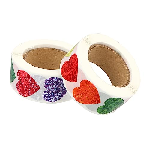 ARTIBETTER 2 Rollen Herzförmige Selbstklebende Aufkleber für Valentinstag Farbige Geschenketiketten für Dekoration von Karten Briefen Scrapbooking und Hochzeiten von Artibetter