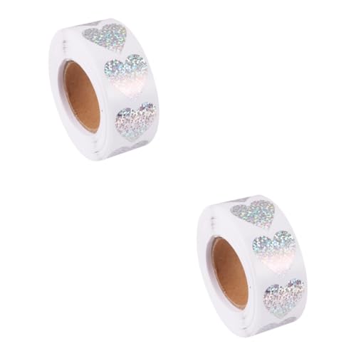 ARTIBETTER 2 Rollen Herzförmige Selbstklebende Etiketten Roll Aufkleber für Geschenktüten Diy Partydekoration Lebensmittelverpackungen Bastelprojekte von Artibetter