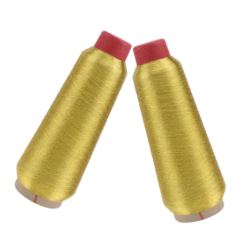 ARTIBETTER 2 Rollen Nähmaschinen-Stickgarn nähen funkeln reflektierend Bausatz nähmaschine zubehör nähmaschinen zubehör Garnkästen für Nähgarnspulen Maschinenstickgarn Polyester Golden von Artibetter