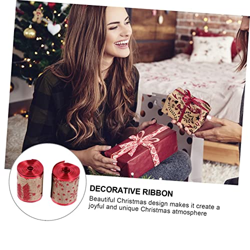 ARTIBETTER 2 Rollen Weihnachts Dekoband DIY Geschenkband Imitat Leinen Schleifenband für Verpackung Party Tischdeko Basteln Festliche Weihnachtsbänder für Geschenkverpackung und DIY ARTIBETTER 2 Rollen Weihnachts Dekoband DIY Geschenkband Imitat Leinen Schleifenband für Verpackung Party Tischdeko Basteln Festliche Weihnachtsbänder für Geschenkverpackung und DIY von Artibetter