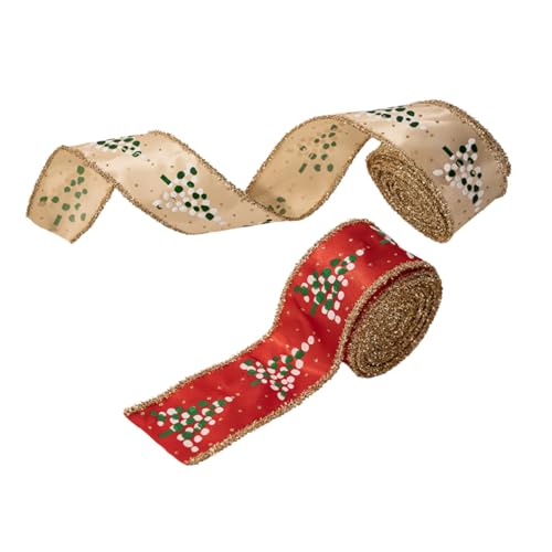 ARTIBETTER 2 Rollen Weihnachtsband Feiertagsbänder Festivalband Rotes Satinband Geschenkband Band zum Verpacken Weihnachtsbänder Band umwickeln Weihnachtskranz Bogenband Partyband Eisendraht ARTIBETTER 2 Rollen Weihnachtsband Feiertagsbänder Festivalband Rotes Satinband Geschenkband Band zum Verpacken Weihnachtsbänder Band umwickeln Weihnachtskranz Bogenband Partyband Eisendraht von Artibetter