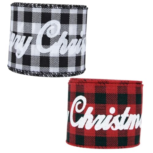 ARTIBETTER 2 Rollen Weihnachtsband Rot Schwarz Kariert mit Drahtkante Yards pro Plaid Geschenkband für Weihnachtsbaumdeko DIY Geschenkverpackung Festliche Schleifen und Bastelbedarf ARTIBETTER 2 Rollen Weihnachtsband Rot Schwarz Kariert mit Drahtkante Yards pro Plaid Geschenkband für Weihnachtsbaumdeko DIY Geschenkverpackung Festliche Schleifen und Bastelbedarf von Artibetter