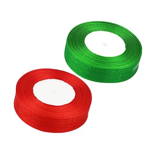 ARTIBETTER 2 Rollen Yards Transparentes Chiffon Geschenkband in Rot und Grün für Diy Bastelarbeiten Geschenkverpackungen Dekorationen und Festlichkeiten von Artibetter