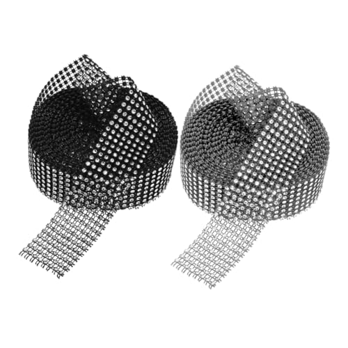 ARTIBETTER 2 Rollen silberne Strasssteine geschenkverpackung hochzeitsschmuck Schmuckband Strassband für Hochzeitsdekoration Partydekoration Heimkehrband für Mütter Faux-Strass-Netz Harz von Artibetter