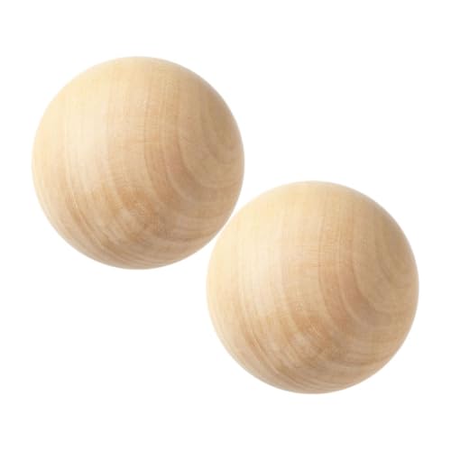 ARTIBETTER 2 STÜCK Holz Kugeln aus Massivem Naturholz Glatte Oberfläche Unbehandelte für DIY Bastelprojekte Bemalbar Vielseitig Einsetzbar als Dekoration und Handwerkszubehör von Artibetter