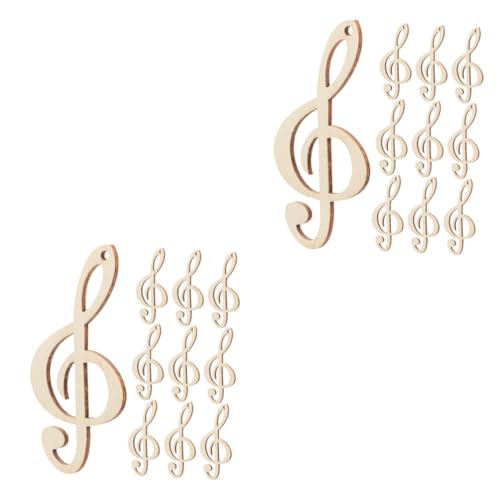 ARTIBETTER 2 Sätze Bemalten Notizen Holzscheiben Musiknoten Musical Klein Holzscheibendekoration Größe Unvollendet Für Notizausschnitte Leerzeichen Beige 10 Stück * 2 von Artibetter