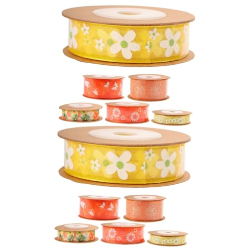 ARTIBETTER 2 Sätze Blumenmuster Geschenkbänder Hochwertigem Satin Vielseitige Bastelbänder Für Diy Haaraccessoires Und Dekorationen Für Feste Und Projekte 6 Rollen * 2 von Artibetter