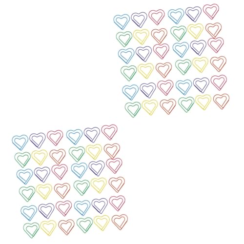 ARTIBETTER 2 Sätze Boxed Love Shape Büroklammern Multifunktionale Herz Clip Für Dokumente Briefe Fotos Und Notizen Für Büro Und Schule Kreative Farbvariationen 48 Stück * 2 von Artibetter
