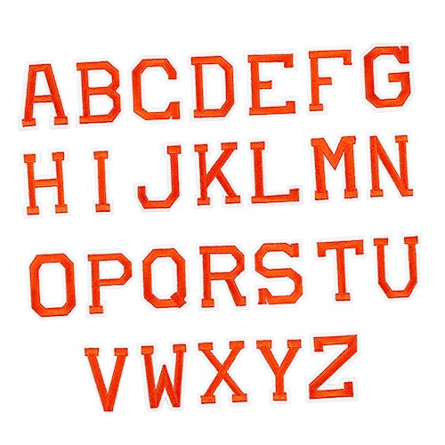 ARTIBETTER 2 Sätze Buchstaben Stoff aufkleber Applique Patches Flicken für Bekleidung Stickereiapplikationen Brief Alphabet nähen Aufnäher für Jeans Männer Patches Buchstabenflecken Orange von Artibetter