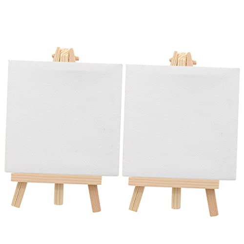ARTIBETTER 2 Sätze Dekorative Mini Leinwände mit Staffeleien für Diy Kunstprojekte für Öl und Acrylmalerei für Schüler und Hobbykünstler von Artibetter