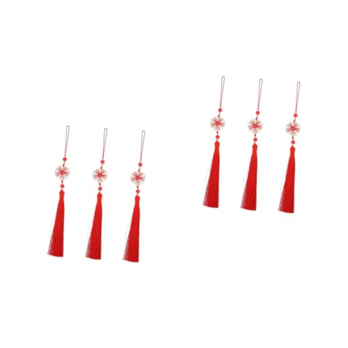 ARTIBETTER 2 Sätze Diy Lesezeichen Quasten Blumen Quasten Anhänger Für Chinesische Kostüme Dekorative Handwerkskunst Rot Vielseitig Einsetzbar 3 Stück * 2 von Artibetter