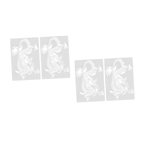 ARTIBETTER 2 Sätze Drachenform-malvorlage Drachenschablonen Zum Malen Malschablonen Wiederverwendbare Schablonen Zum Malen Bastelschablonen Wiederverwendbar Malvorlagen Pvc Weiß 2 Stücke * 2 von Artibetter