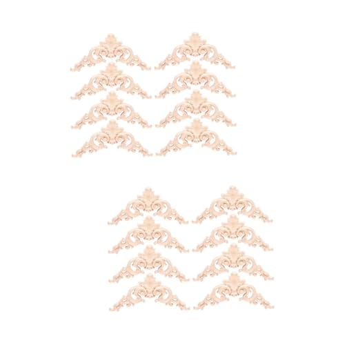 ARTIBETTER 2 Sätze Eckblume Aus Massivholz Unbemalt Retro -möbel Handwerkliche Form Ecke Holzschnitzerei Dekoration Dekorativ Geschnitzt Für Rand Blumen- Beige Hölzern 8 Stücke * 2 von Artibetter