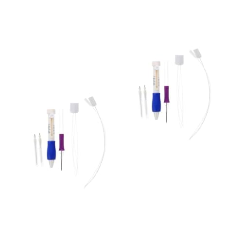 ARTIBETTER 2 Sätze Einstellbares Stanznadel Set für Anfänger Teiliges Stickerei Werkzeug Kit Ergonomisch und Leicht für Diy Projekte und Kreative Handarbeiten Hochwertiger Nadeln und Threader von Artibetter