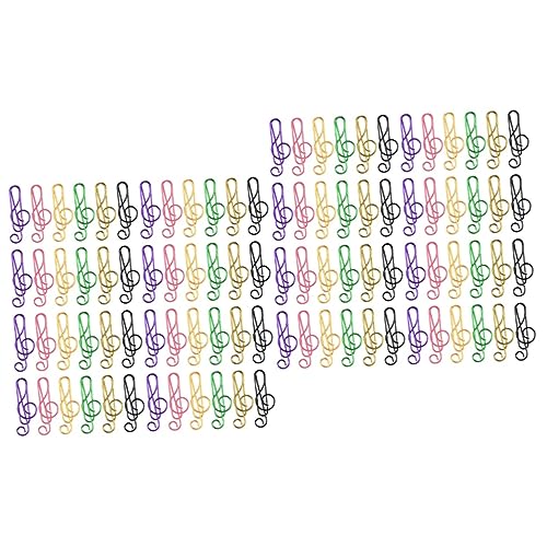 ARTIBETTER 2 Sätze Farbige Büroklammern Notizen Blau Musiknotenförmige Büroklammern Dokumentpapierclips Stichworte Süße Büroklammer Hinweis Formpapierclips Metall Zufällige Farbe 75 Stück * 2 von Artibetter