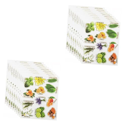 ARTIBETTER 2 Sätze Flaschenaufkleber Für Ätherische Öle Selbst Etiketten Für Ätherische Öle Flaschen Aufkleber Name Parfüm Kosmetisches Etikett Kosmetik Colorful Pvc 10 Blätter * 2 von Artibetter