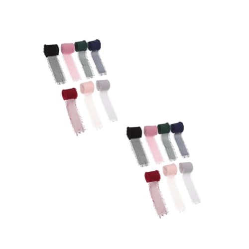 ARTIBETTER 2 Sätze Fransenbänder Dekorative Weiche Ribbons Für Blumensträuße Diy Projekte Und Geschenkverpackungen Pro Rolle Farben Bordeauxrot Schwarz Nude Rosé Marineblau 7rolle*2 von Artibetter