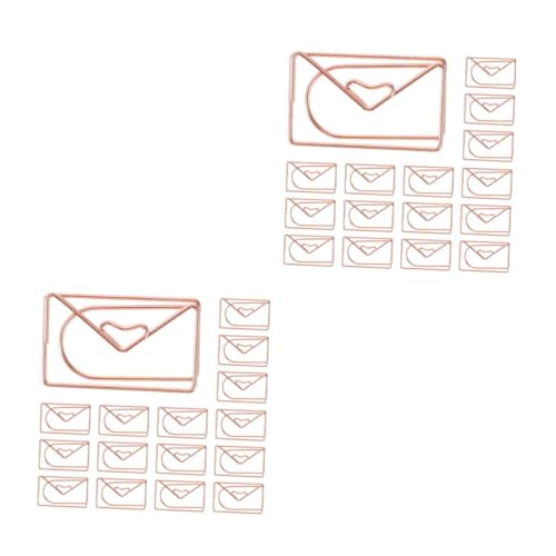 ARTIBETTER 2 Sätze Große Metall Büroklammern Im Umschlag Design Roségoldene Papierclips Tragbare Büroklammern Für Notizen Und Fotos Für Büro Und Zuhause 20 Stück * 2 von Artibetter