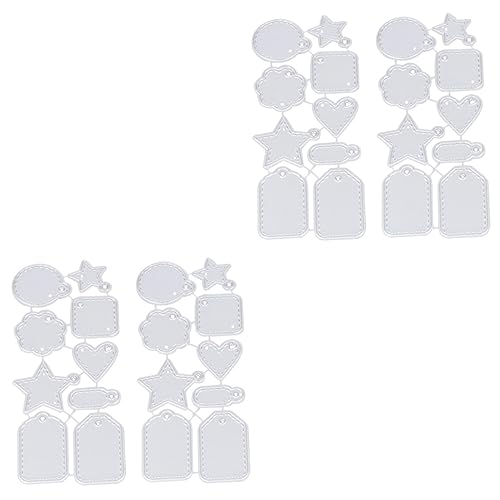 ARTIBETTER 2 Sätze Handgemachte Diy Präge Schablonen Metall Carbonstahl Etiketten Stanzformen Silber Wiederverwendbare Schneidformen Für Kreative Anhänger Und Etiketten 2 Stücke * 2 von Artibetter