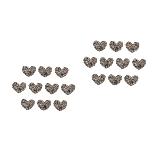 ARTIBETTER 2 Sätze Herz-strass-aufkleber Bastelset Basteln Für Herzen Gestickte Aufnäher Hotfix Patch-aufkleber Für Kleidung Stoffzubehör Harz-strasssteine Grey 10 Stück * 2 von Artibetter