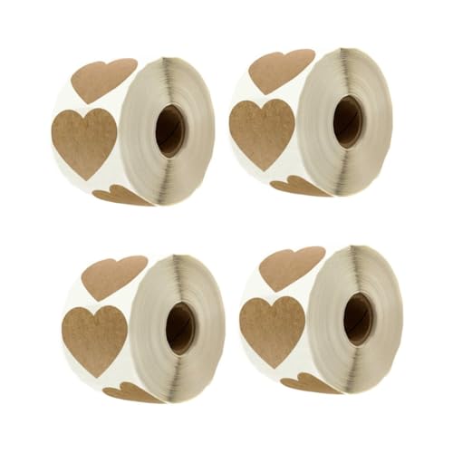 ARTIBETTER 2 Sätze Herzförmige Aufkleber Set Selbstklebende Dekorative Etiketten für Hochzeiten Geburtstagsfeiern und Geschenkverpackungen Kraftpapier Einfach zu Verwenden von Artibetter