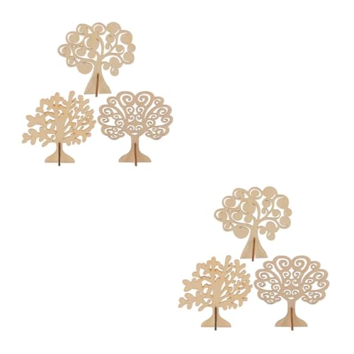 ARTIBETTER 2 Sätze Holzspan-ornamente Ausschnitte Hausdekoration Drinnen Hängend Baum Bastelset Holzdekoration Verschönerung Handwerk Diy -malmaterialien Bemalbare Ornamente Mdf 3 Stücke * 2 von Artibetter