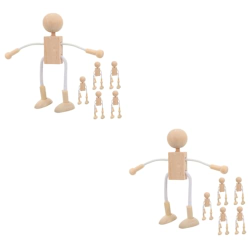 ARTIBETTER 2 Sätze Holzspielzeug Kunsthandwerk Figur Unvollendet Puppe Karikatur Zahlen Herstellung Diy Liefert Diy-bastelmaterial Aus Holz Holzformen Für Handwerksformen 6 Stück * 2 von Artibetter