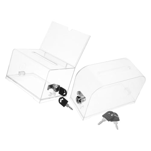 ARTIBETTER 2 Sätze Inhaber von Bürokarten sperren Hochzeit Code Schlüssel Geld Schließfach Spendenboxen für Fundraising Bequemer Kartenhalter Spende Dose Aufbewahrungsbox für Karten Acryl von Artibetter