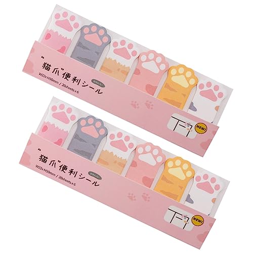 ARTIBETTER 2 Sätze Katzenpfoten Haftnotizen Selbstklebende Memo Pads Für Schule Und Büro Wiederverwendbare Notizblöcke Praktische Seitenmarker Süße Tier Index Tabs Pastellfarben 2 Stücke * 2 von Artibetter