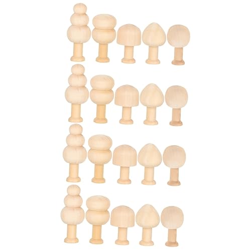 ARTIBETTER 2 Sätze Kleiner Holzpilz Kinderspielzeug Mini-pilze Mini-pilzstatue Malerei Unbemalt Bausatz Peg-puppenpilze Schmucklos Gefälscht Hängend Basteln Für Lotusbaum 10 Stück * 2 von Artibetter
