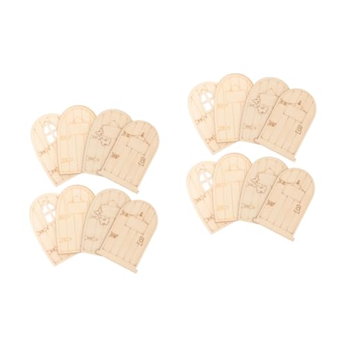ARTIBETTER 2 Sätze Kreative Holztür Dekoration Handwerkliches Unvollendet Schmücken Wohnzimmerdekor Unbemalt Weihnachten Kabine Und Fälschung Schmucklos Drinnen Beige 8 Stücke * 2 von Artibetter
