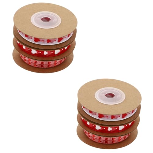 ARTIBETTER 2 Sätze Liebesband Seidenband Ribbon Bandfeile Dekobänder Geschenkband Für Geburtstage Rosa Dekoration Weißes Band Zarte Geschenkverpackungen Geschenkbänder Polyester 4 Rollen * 2 von Artibetter
