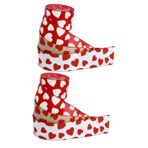 ARTIBETTER 2 Sätze Liebesband Trimmen Herzen Wickelband Bänder Zum Basteln Schleifen Zum Verpacken Seidenband Ribbon Geschenkbandrolle Geschenkbänder Dekoratives Band Polyester 3 Rollen * 2 von Artibetter