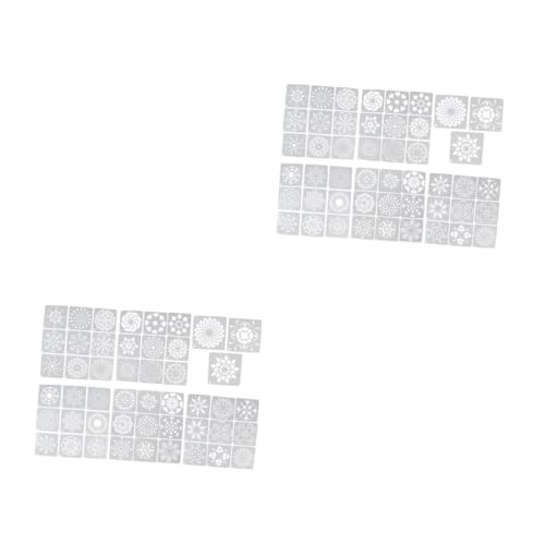 ARTIBETTER 2 Sätze Mandala Malvorlagen Wiederverwendbare Schablonen Für Wand Und Bodenmalerei Für Erwachsene Kreative Muster Hochwertigem Pet Material 48 Stück * 2 von Artibetter