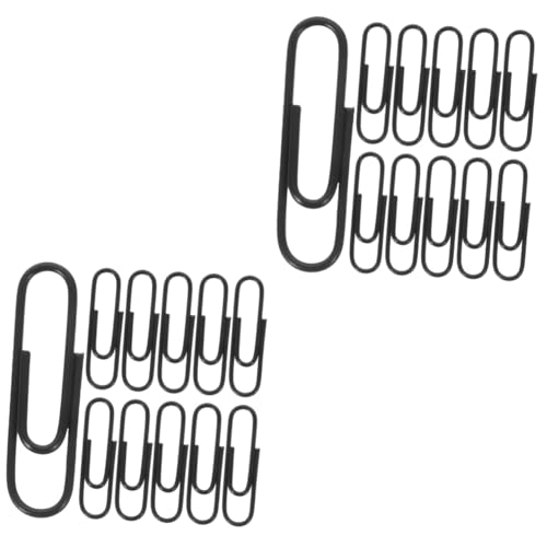ARTIBETTER 2 Sätze Paperclip Briefpapier Binder Büroklammer Kleine Büroklammer Metall -büroklamme Papierklammern Klammern Für Papier Papierclip Dateiclips Black Plastik von Artibetter