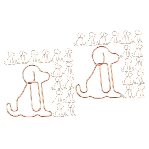 ARTIBETTER 2 Sätze Rose Gold Welpenpapierklammer Papierklemme Süße Büroklammern Cartoon-büroklammer Lustige Büroklammern Markierungsclip Für Schüler Papierclips Metall Roségold 50 Stück * 2 von Artibetter