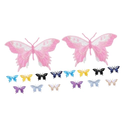 ARTIBETTER 2 Sätze Schmetterlings-stickpatch Schmetterlingsapplikation Gestickter Schmetterling Dekoration Kleidung Applikation Auf Schmetterlinge Aufbügeln Stoff 8 Stück * 2 von Artibetter