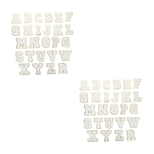 ARTIBETTER 2 Sätze Teiliges Selbstklebender Buchstaben Stickpatches Für Bekleidung Stickerei Patches Zur Reparatur Dekorativ Für Kleidung Hüte Handtücher Und Mehr 26 Stücke * 2 von Artibetter