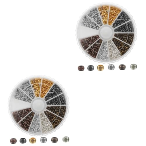 ARTIBETTER 2 Schachteln Streuperlen Für Halsketten Armbänder Schmuckherstellung Grobe Perlen Mit Großem Loch Abstandsperlen Bastelbedarf Metallperlen Für Armbänder Dekorative von Artibetter