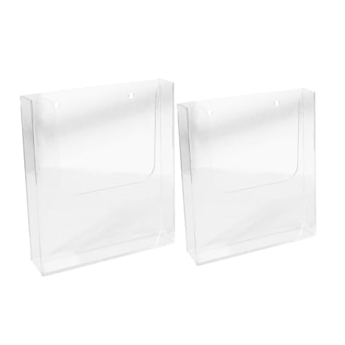 ARTIBETTER 2 Stück Aktenregal Aktenhalter zur Wandmontage Broschürenhalter Halter Wand Hängemappen Wandbehang ordner Acryl steht für die Anzeige durchsichtiger Papierhalter von Artibetter