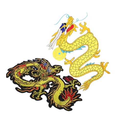 ARTIBETTER 2 Stück Chinesische Drachentuchmontage Dekoration Flecken Stickerei Patch Verschönerung nähen Halloween Kleidungsstation Kleidungsstück Kleidung Polyester von Artibetter