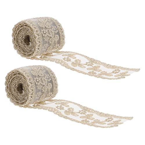 ARTIBETTER 2 Stück Diy Bastelmaterialien für Haarschmuck Gestickte Blumenborte für Schleifen für Kreative Projekte und Bastelarbeiten von Artibetter