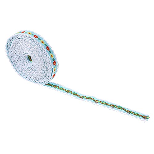 ARTIBETTER 2 Stück Gestickeltes Gurtband Material Stickerei Blumenband Hochzeit bestickte Bandspitze Schnürsenkel bestickte Blumenspitze Blumenstickband besticktes Spitzenband Stoff Blau von Artibetter