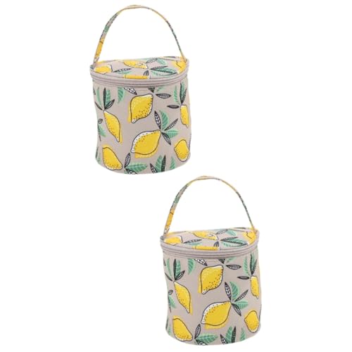 ARTIBETTER 2 Stück Gestrickte Aufbewahrungstasche Stricktasche häkeln für tragbarer Häkel-Organizer arbeiten Nähkoffer gehäkelte Tasche Garnorganisator Strickspeicher Vlies von Artibetter